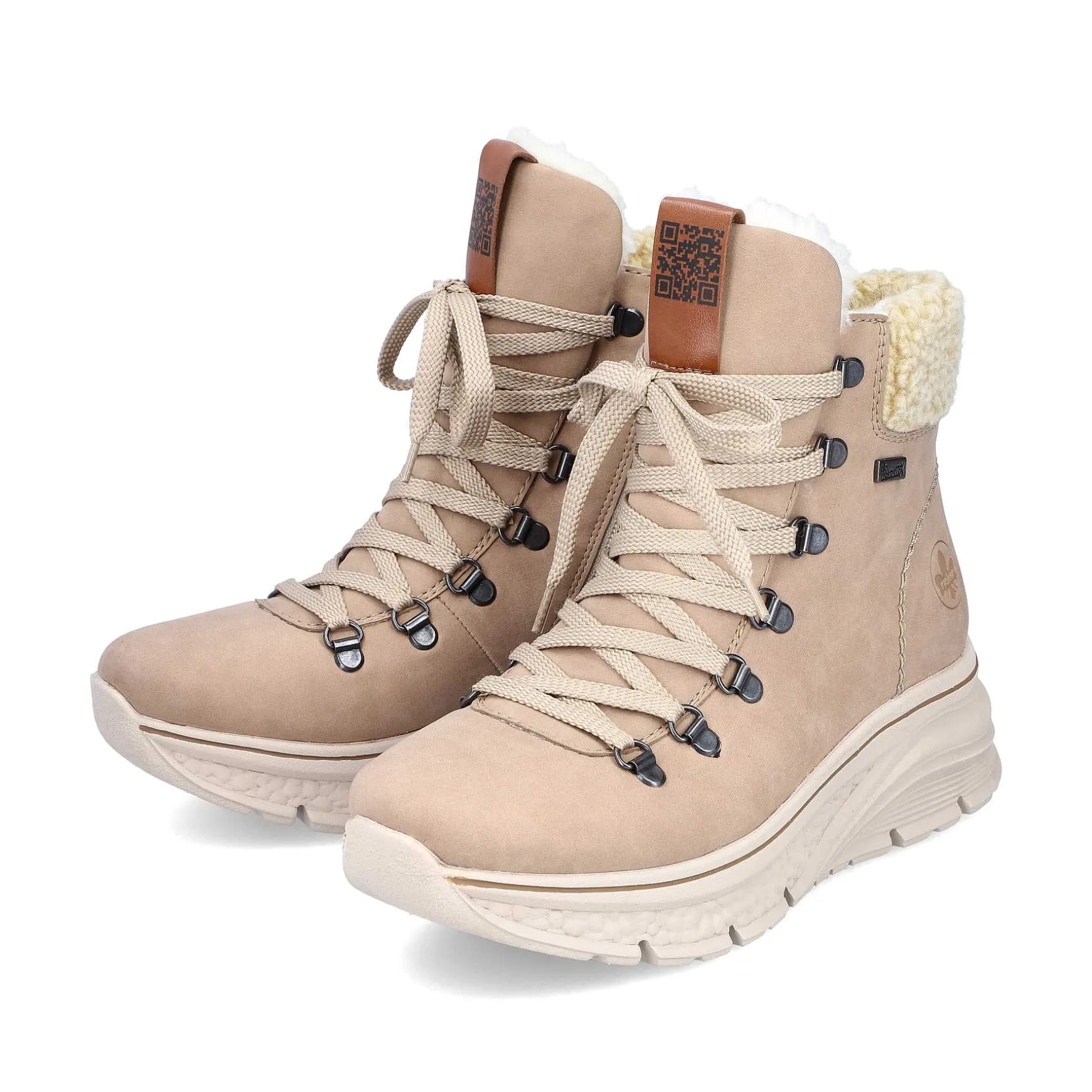 Rieker Women'S Corded Boots Sand Beige