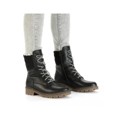 Rieker Women'S Corded Boots Deep Black