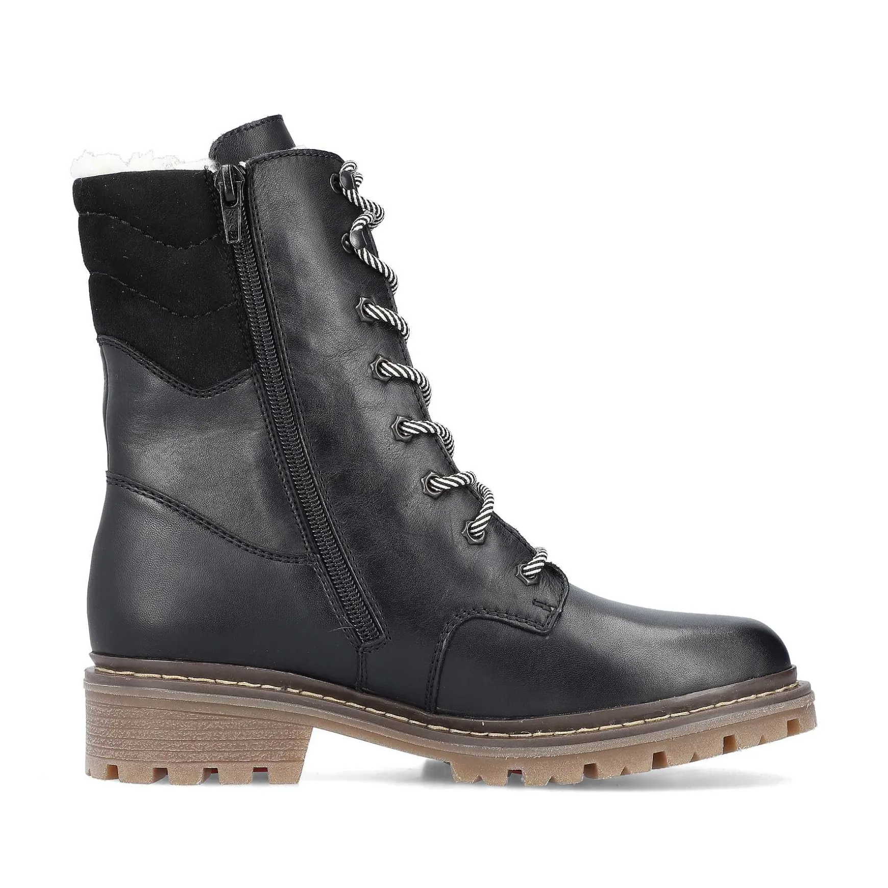 Rieker Women'S Corded Boots Deep Black