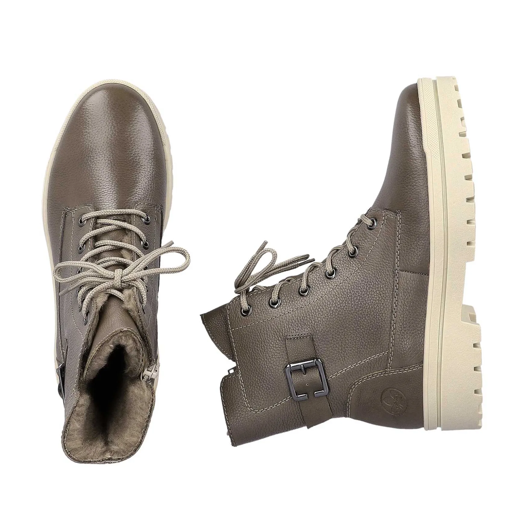 Rieker Women'S Corded Boots Asphalt Gray