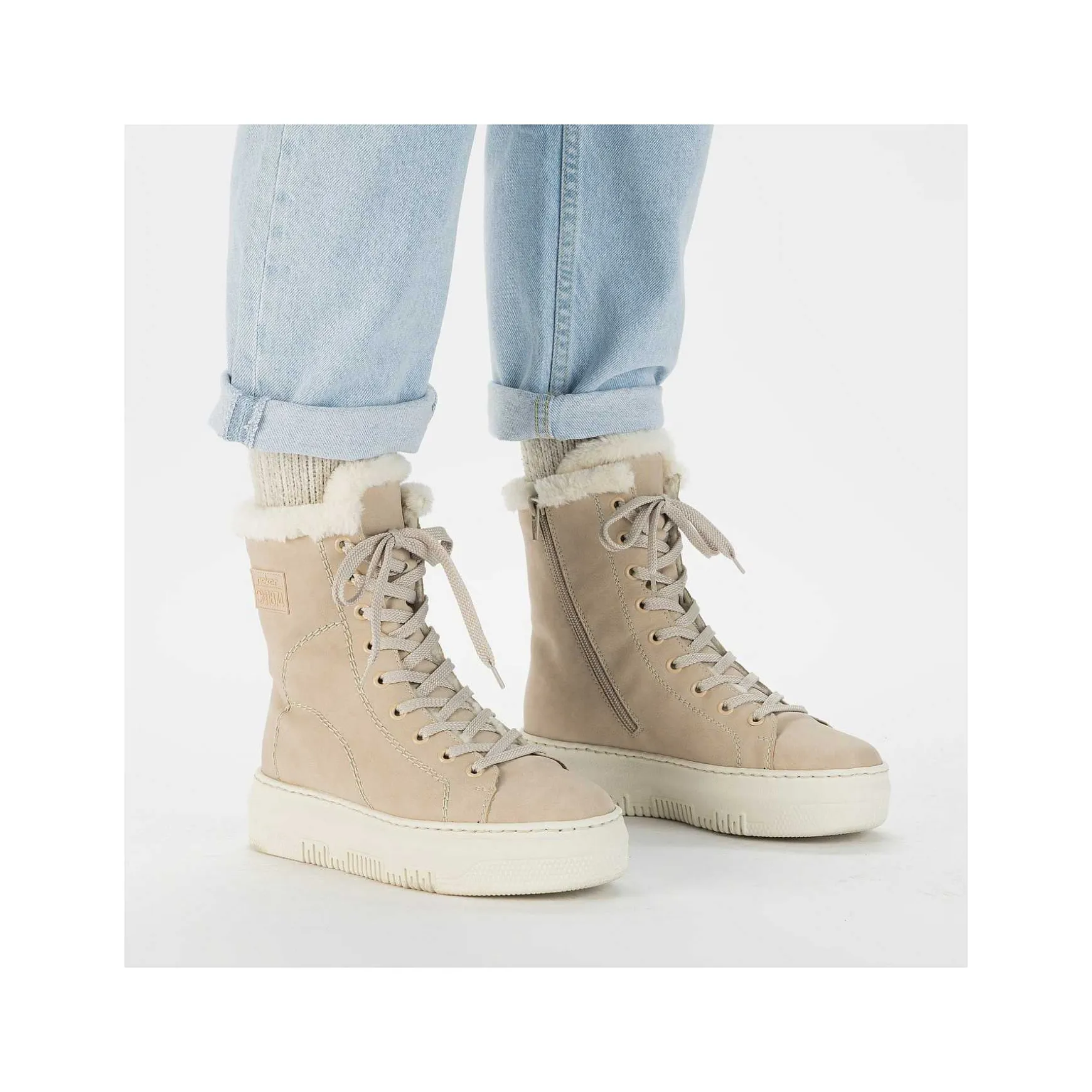 Rieker Women'S Corded Boots Champagne