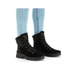 Rieker Women'S Corded Boots Night Black