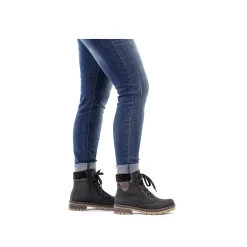 Rieker Women'S Corded Boots Graphite Black