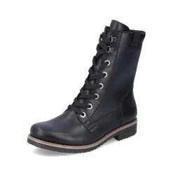 Rieker Women'S Corded Boots Deep Black