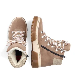 Rieker Women'S Corded Boots Brown Beige