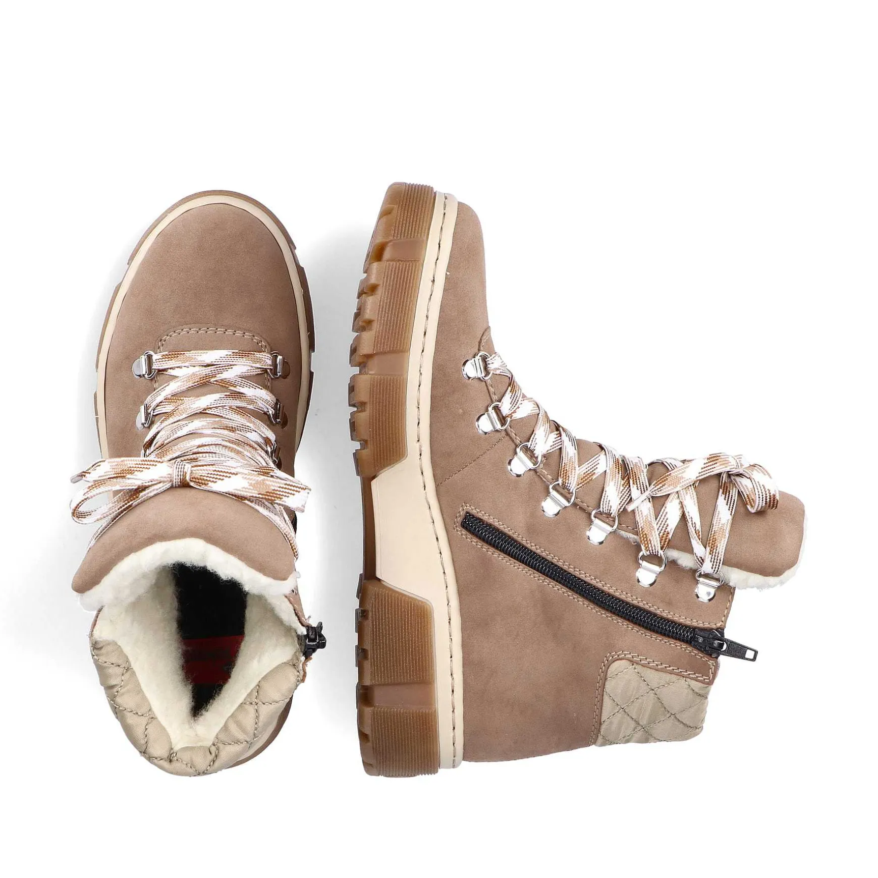 Rieker Women'S Corded Boots Brown Beige