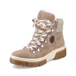Rieker Women'S Corded Boots Brown Beige