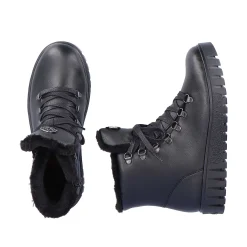 Rieker Women'S Corded Boots Deep Black