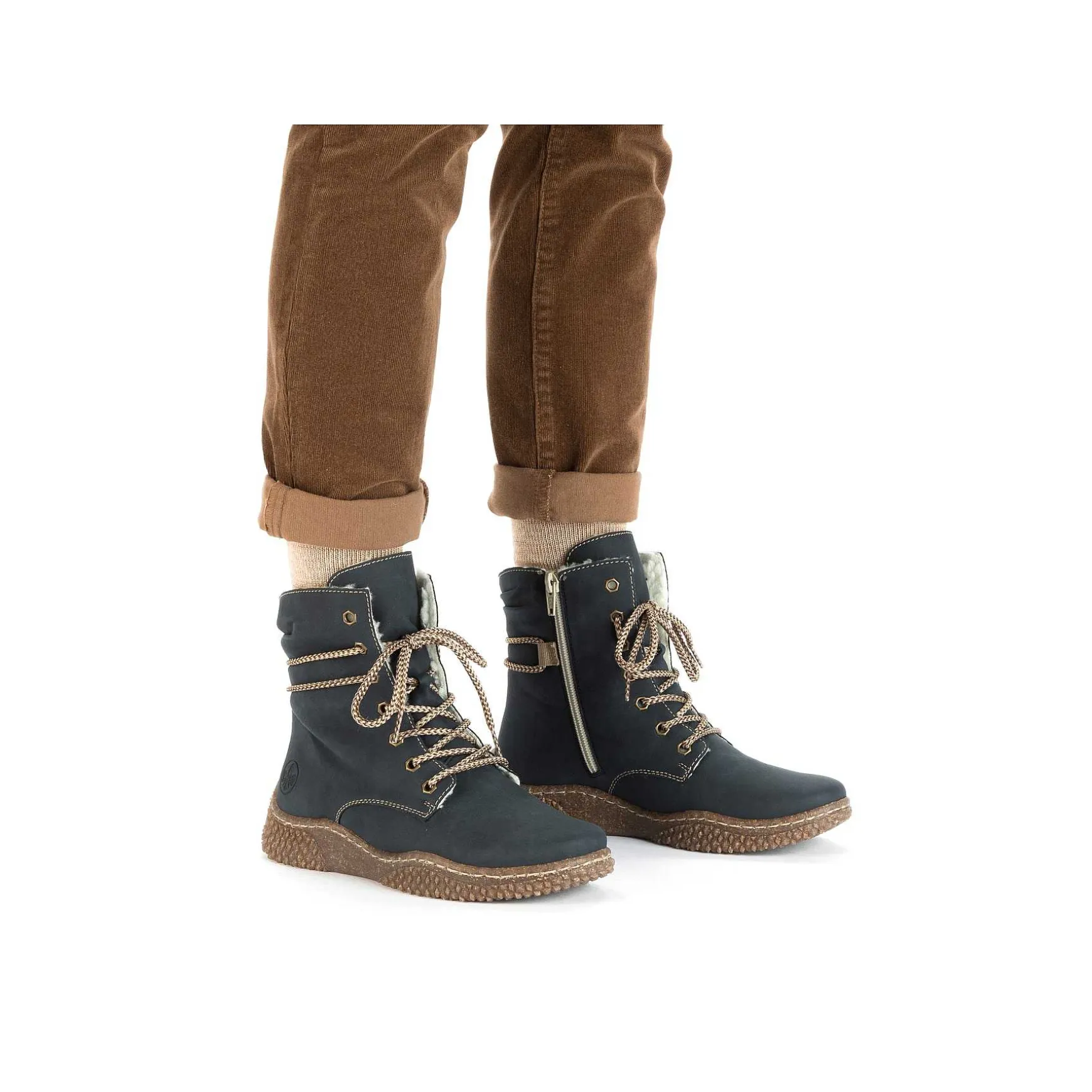 Rieker Women'S Corded Boots Royal Blue