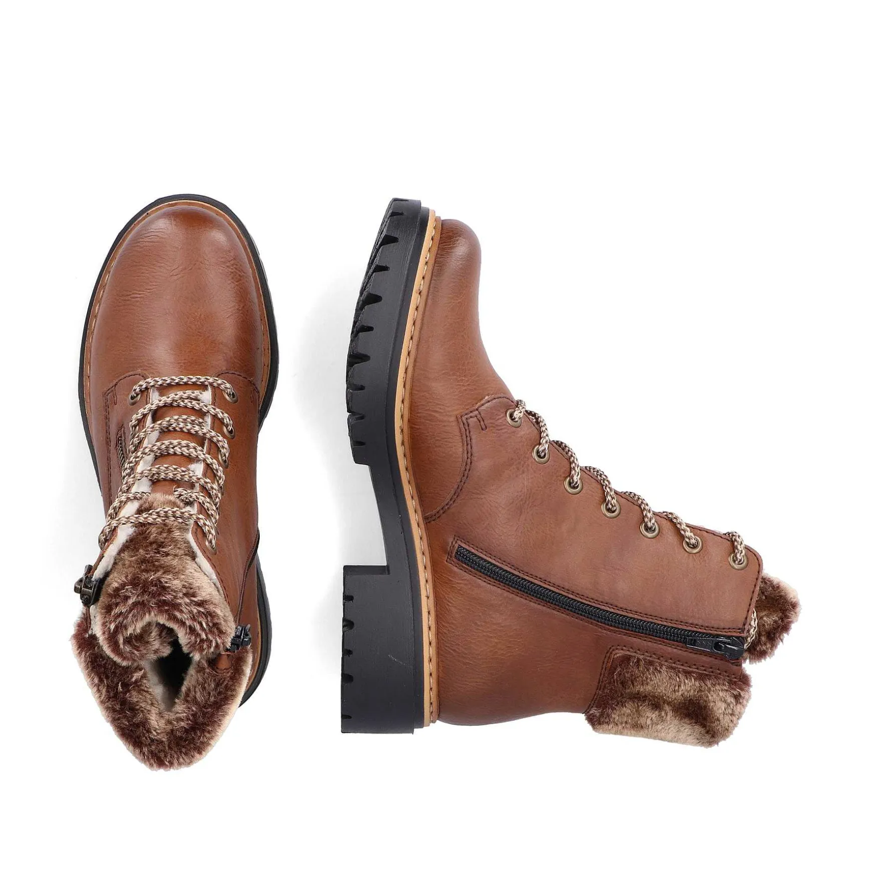 Rieker Women'S Corded Boots Chestnut Brown