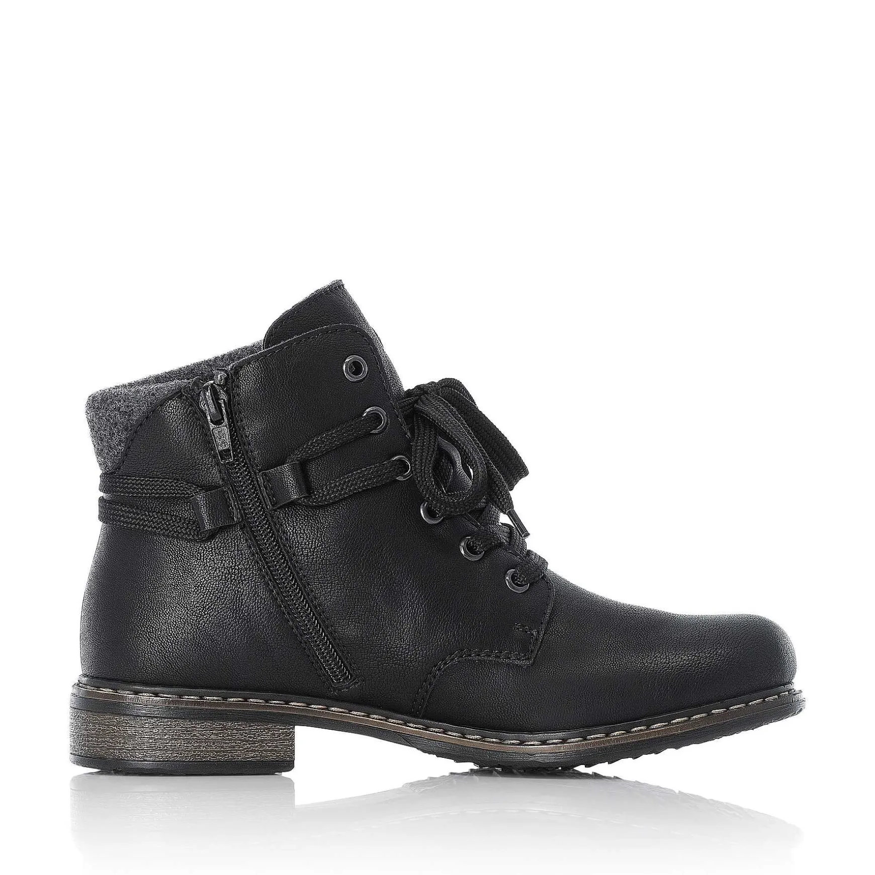 Rieker Women'S Corded Boots Asphalt Black