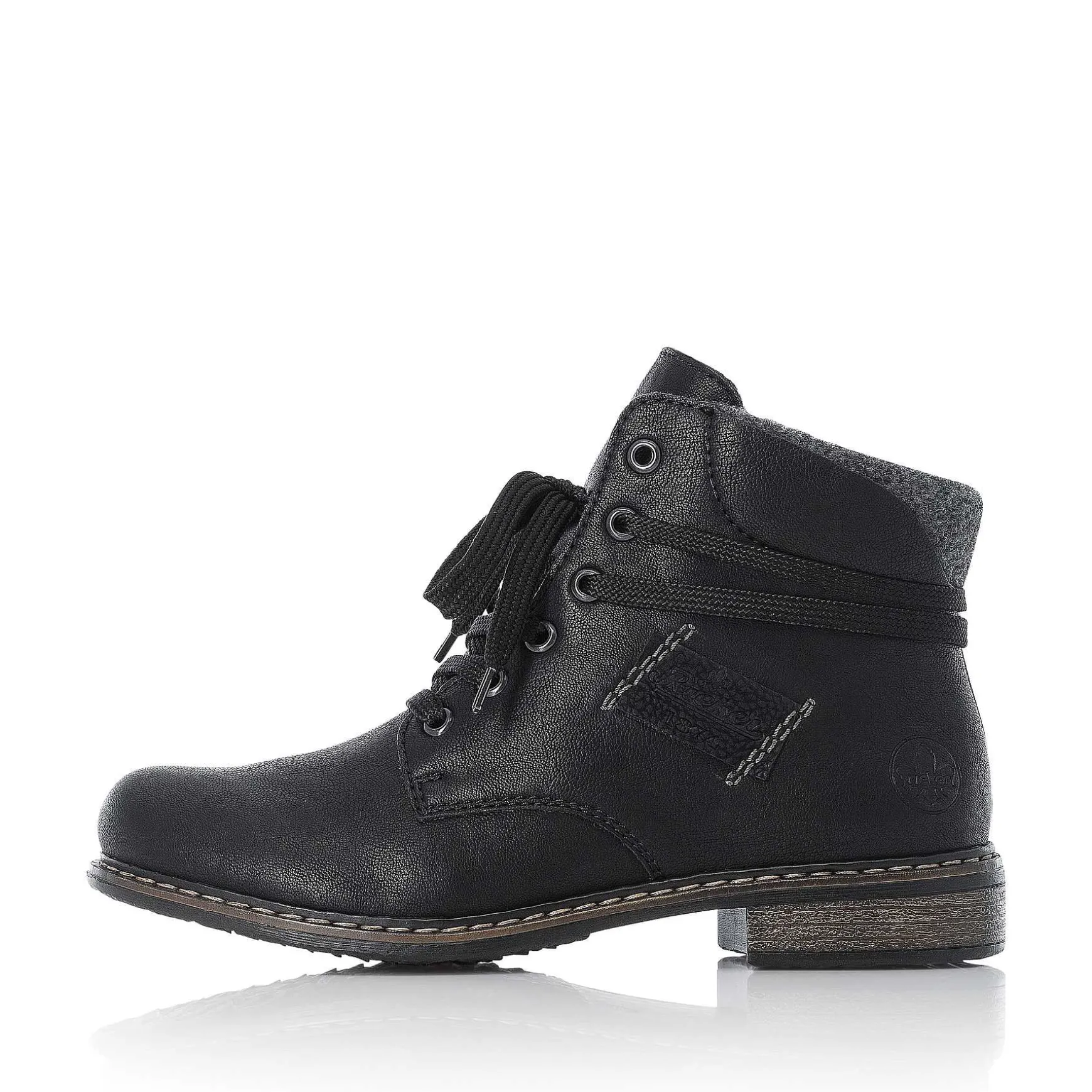 Rieker Women'S Corded Boots Asphalt Black