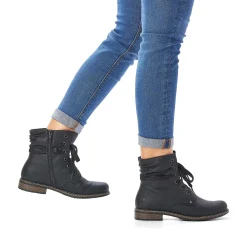 Rieker Women'S Corded Boots Asphalt Black