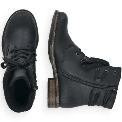 Rieker Women'S Corded Boots Asphalt Black