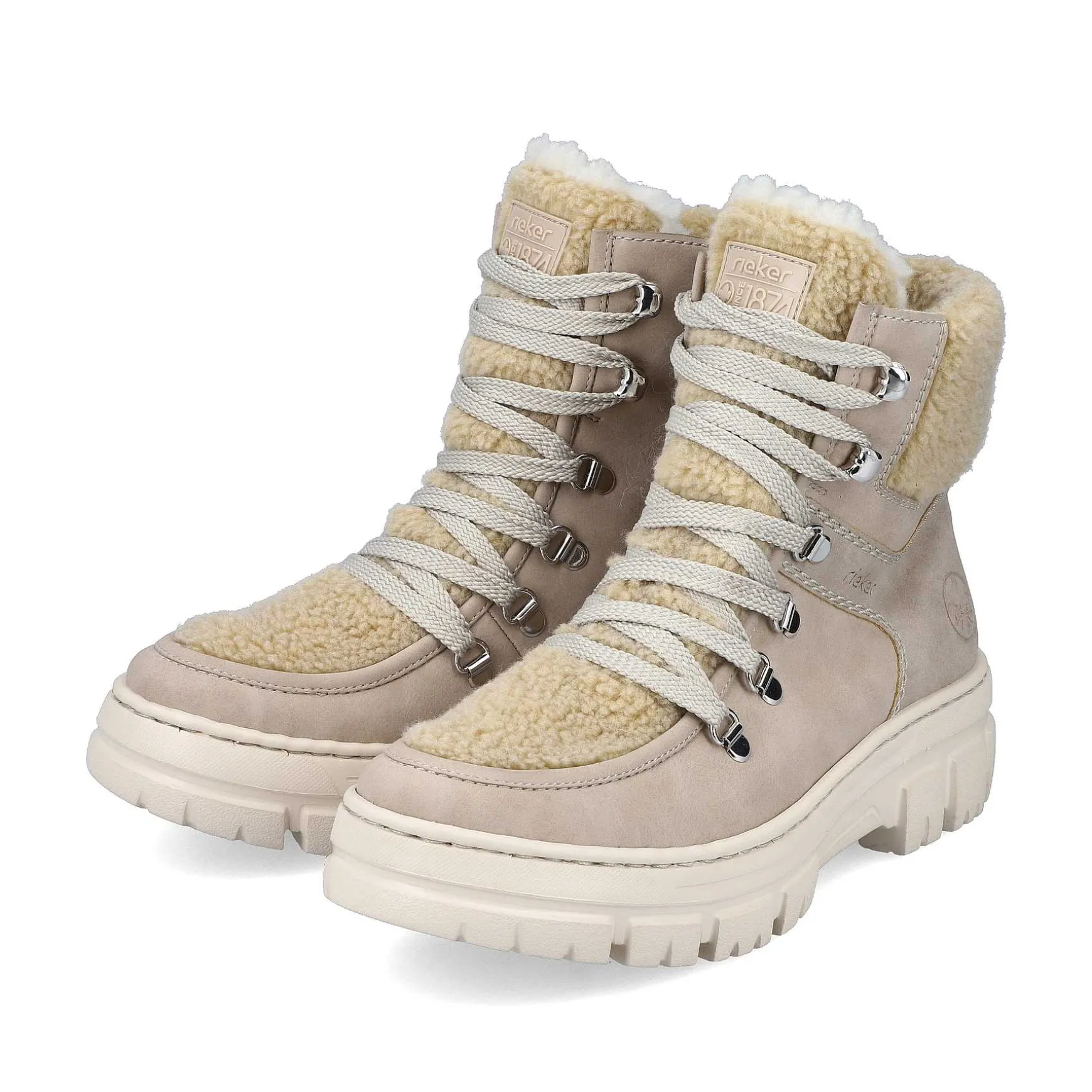 Rieker Women'S Corded Boots Sand Beige