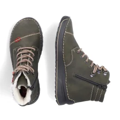 Rieker Women'S Corded Boots Gray Green