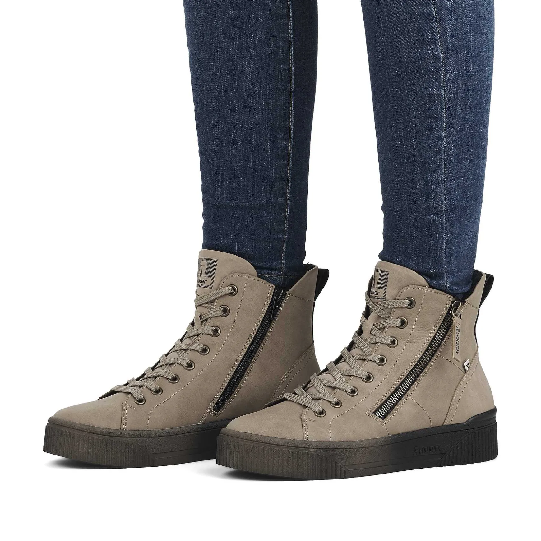 Rieker Women'S High Sneaker Cinnamon