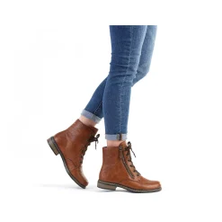 Rieker Women'S Laced Boots Caramel Brown