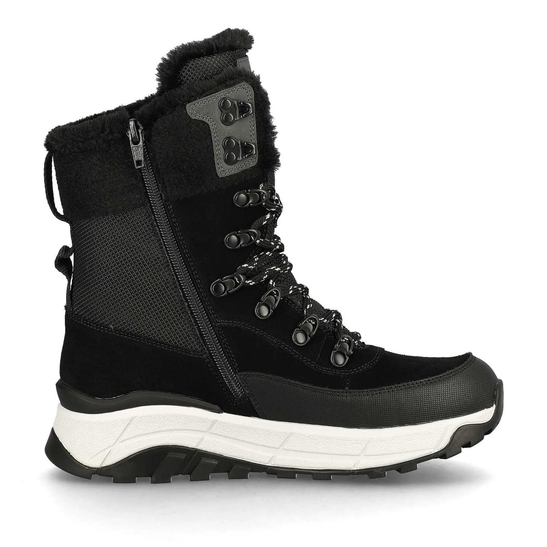 Rieker Women'S Laced Boots Steel Black
