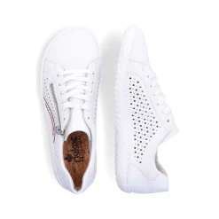 Rieker Women'S Laced Shoes Pearl White