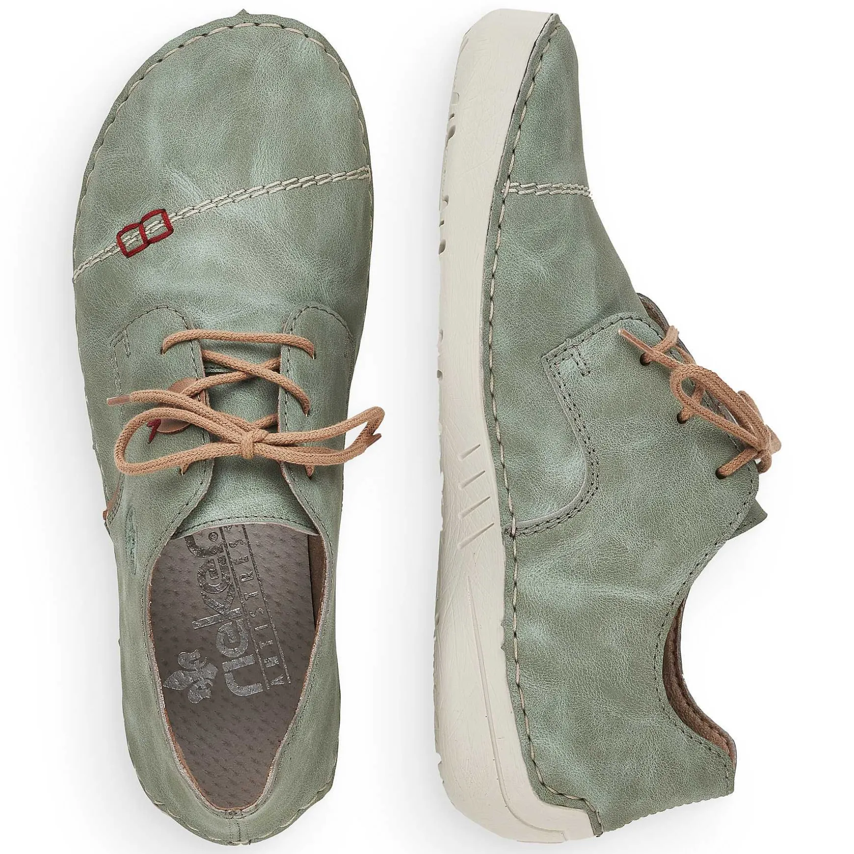 Rieker Women'S Lace-Up Shoes Green Gray