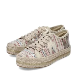 Rieker Women'S Lace-Up Shoes Light Beige