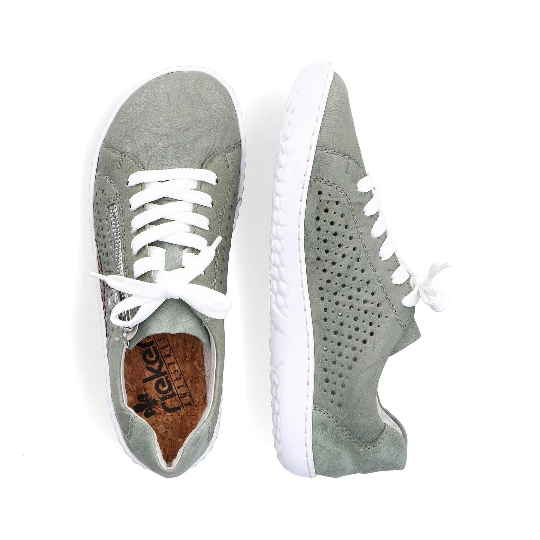 Rieker Women'S Lace-Up Shoes Mint Green