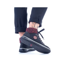 Rieker Women'S Lace-Up Shoes Graphite Black