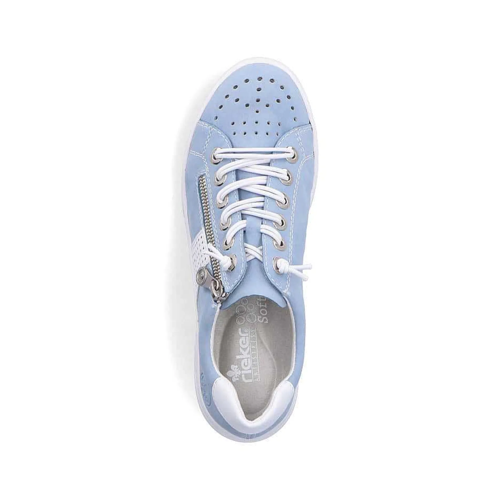 Rieker Women'S Lace-Up Shoes Sky Blue And White