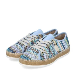Rieker Women'S Lace-Up Shoes Multi-Sky Blue