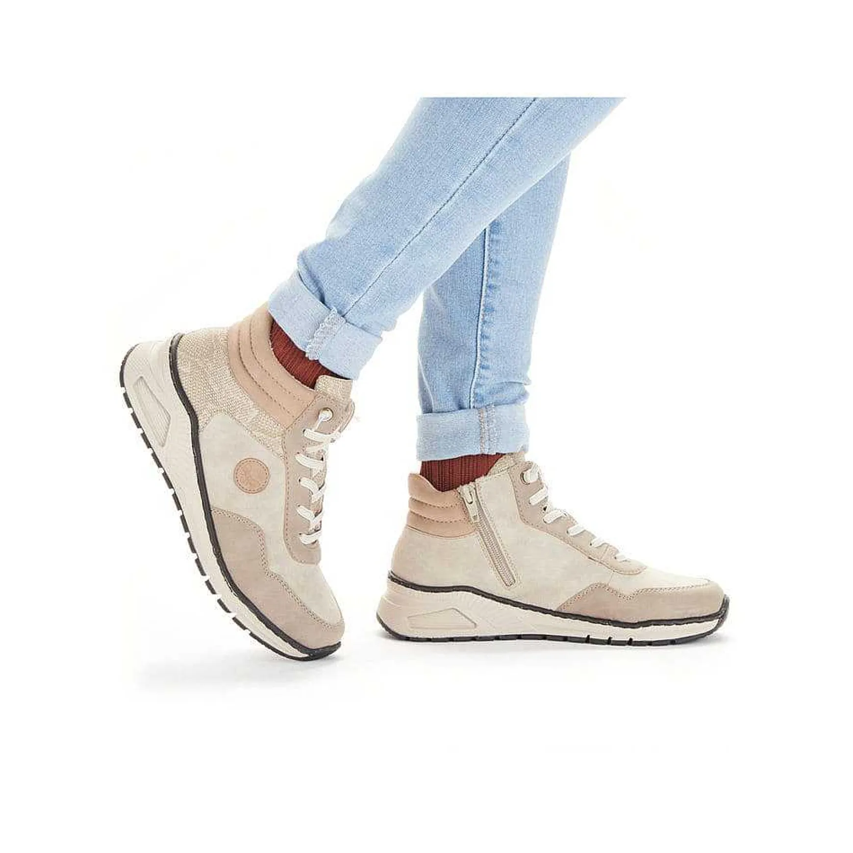 Rieker Women'S Lace-Up Shoes Light Beige