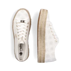 Rieker Women'S Lace-Up Shoes Swan White