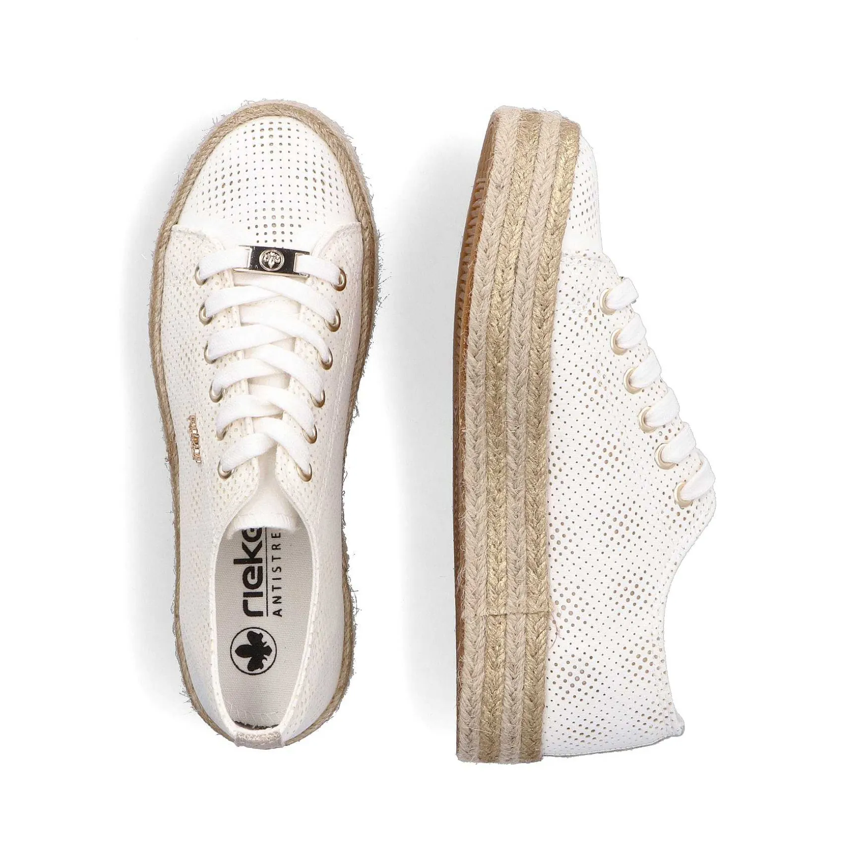 Rieker Women'S Lace-Up Shoes Swan White