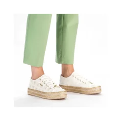 Rieker Women'S Lace-Up Shoes Swan White