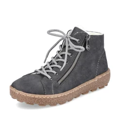 Rieker Women'S Lace-Up Shoes Asphalt Gray