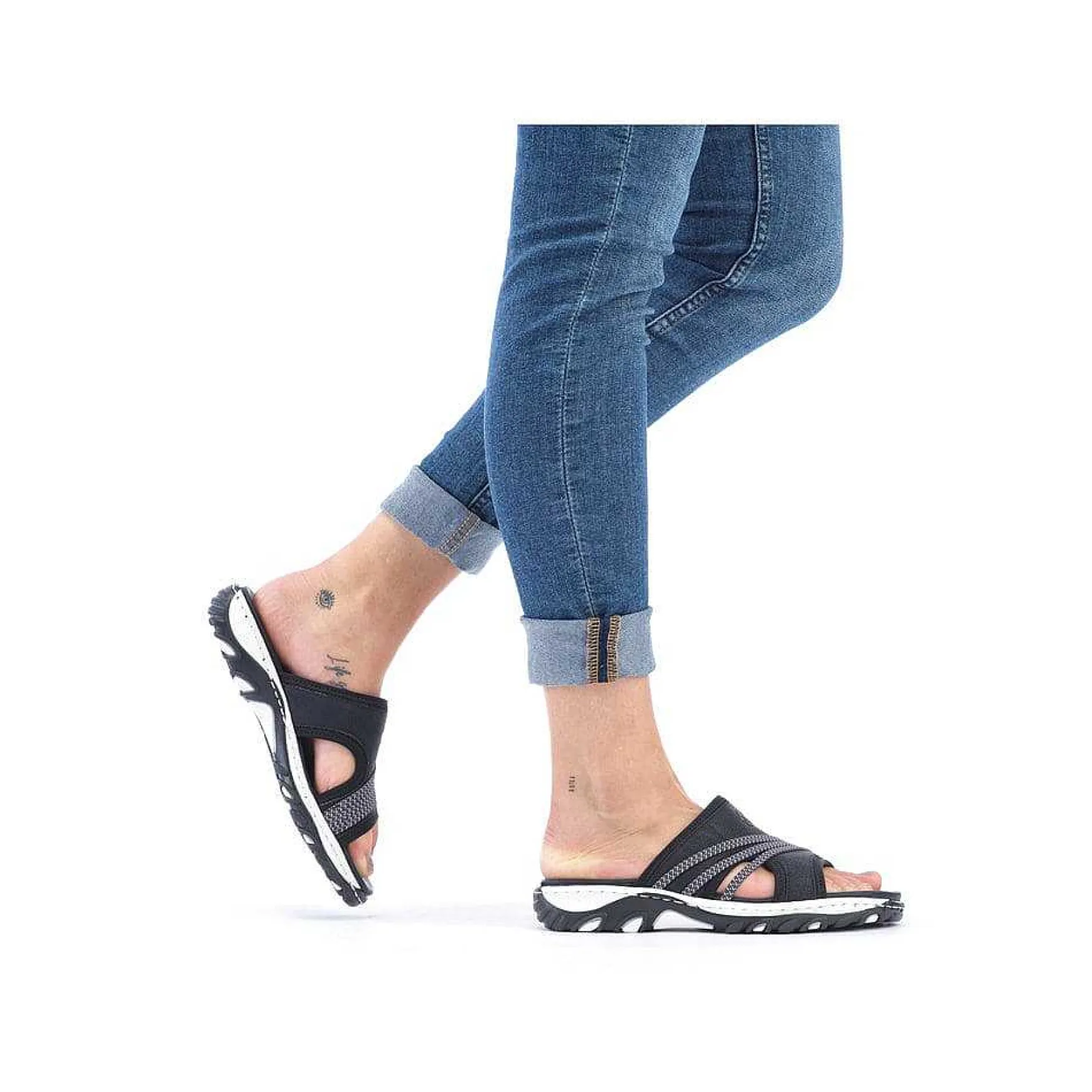 Rieker Women'S Mules Asphalt Black