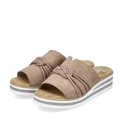 Rieker Women'S Mules Brown Beige