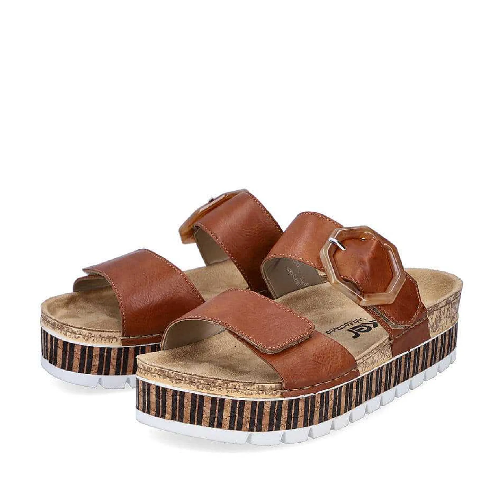 Rieker Women'S Mules Chestnut Brown