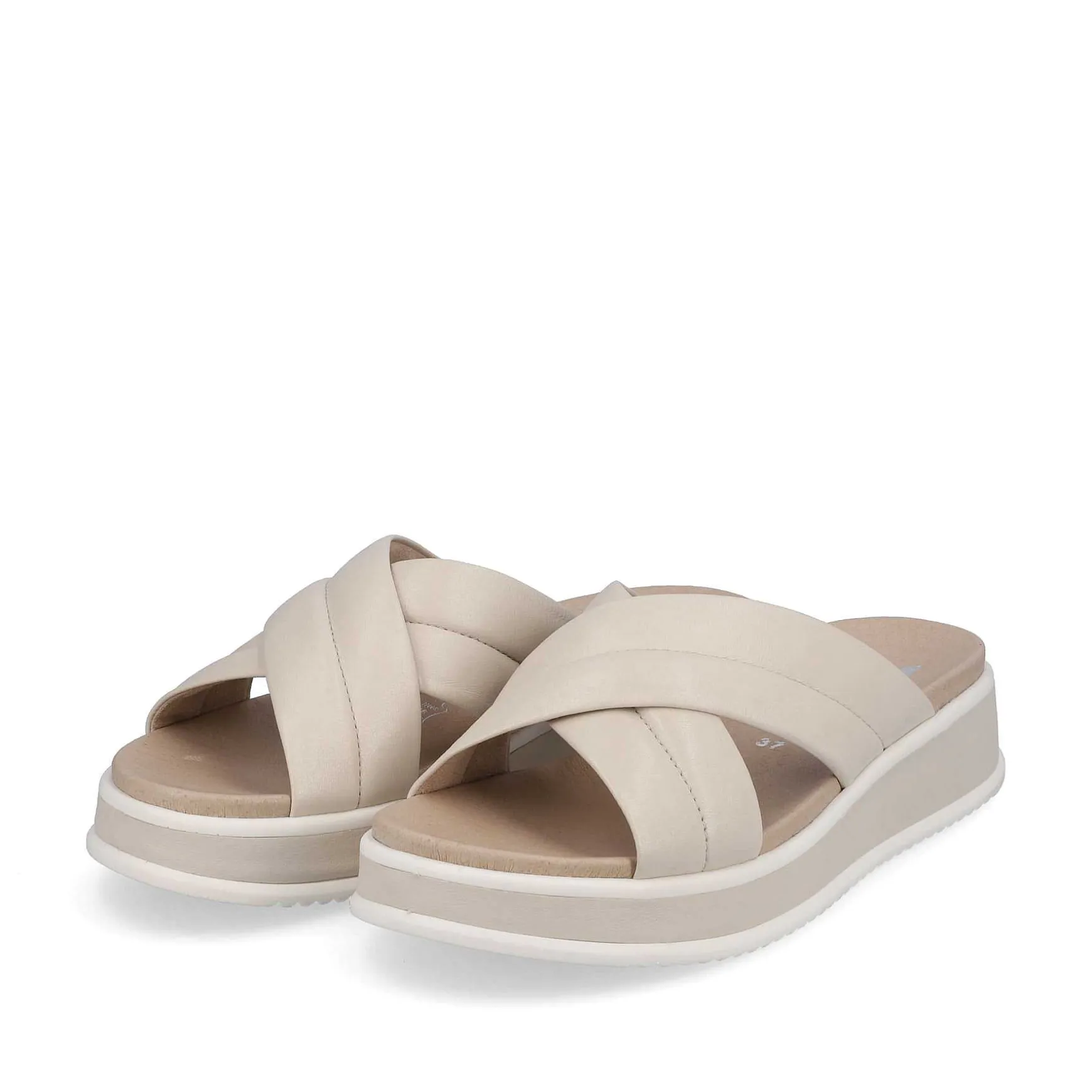 Rieker Women'S Mules Cream Beige