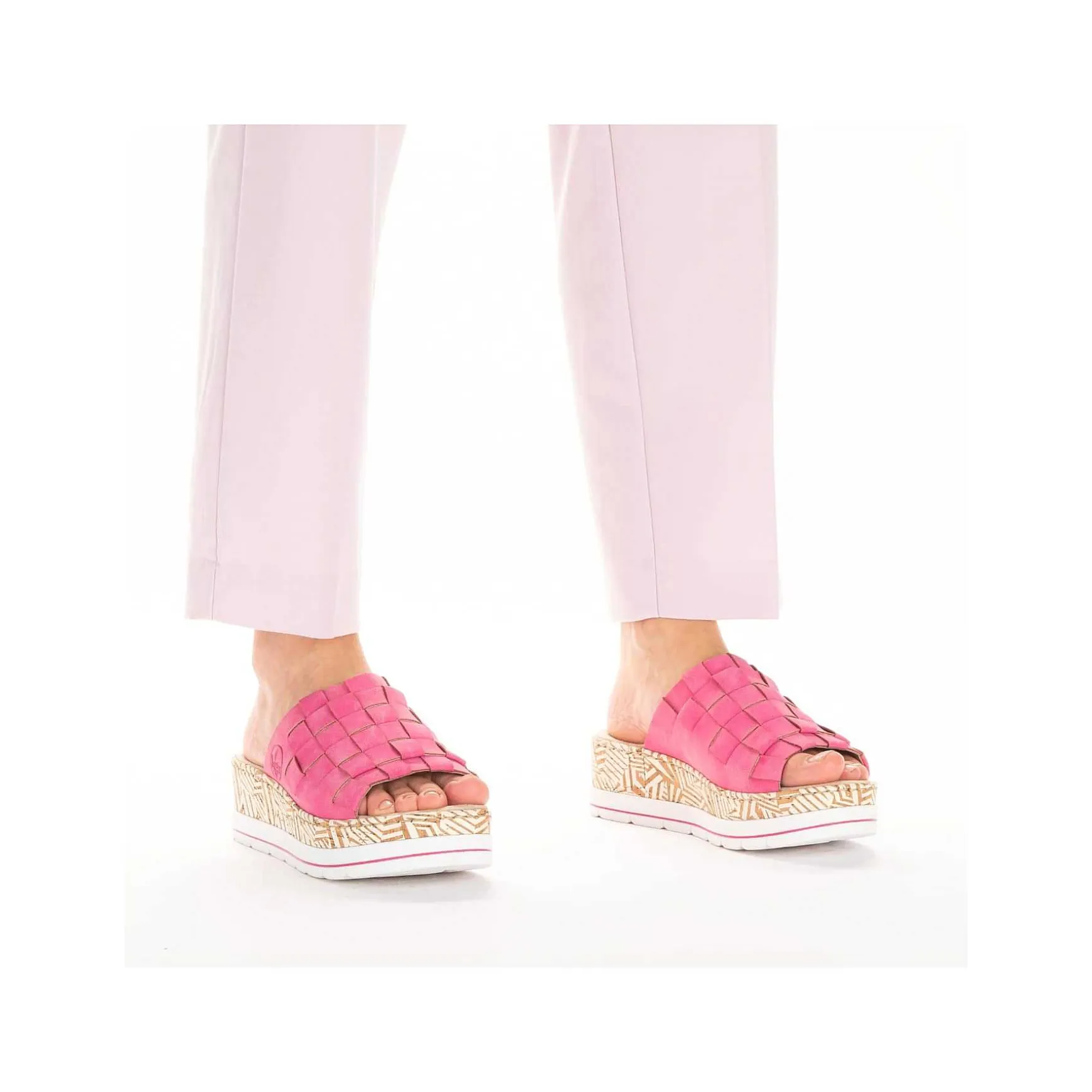 Rieker Women'S Mules Flamingo Pink