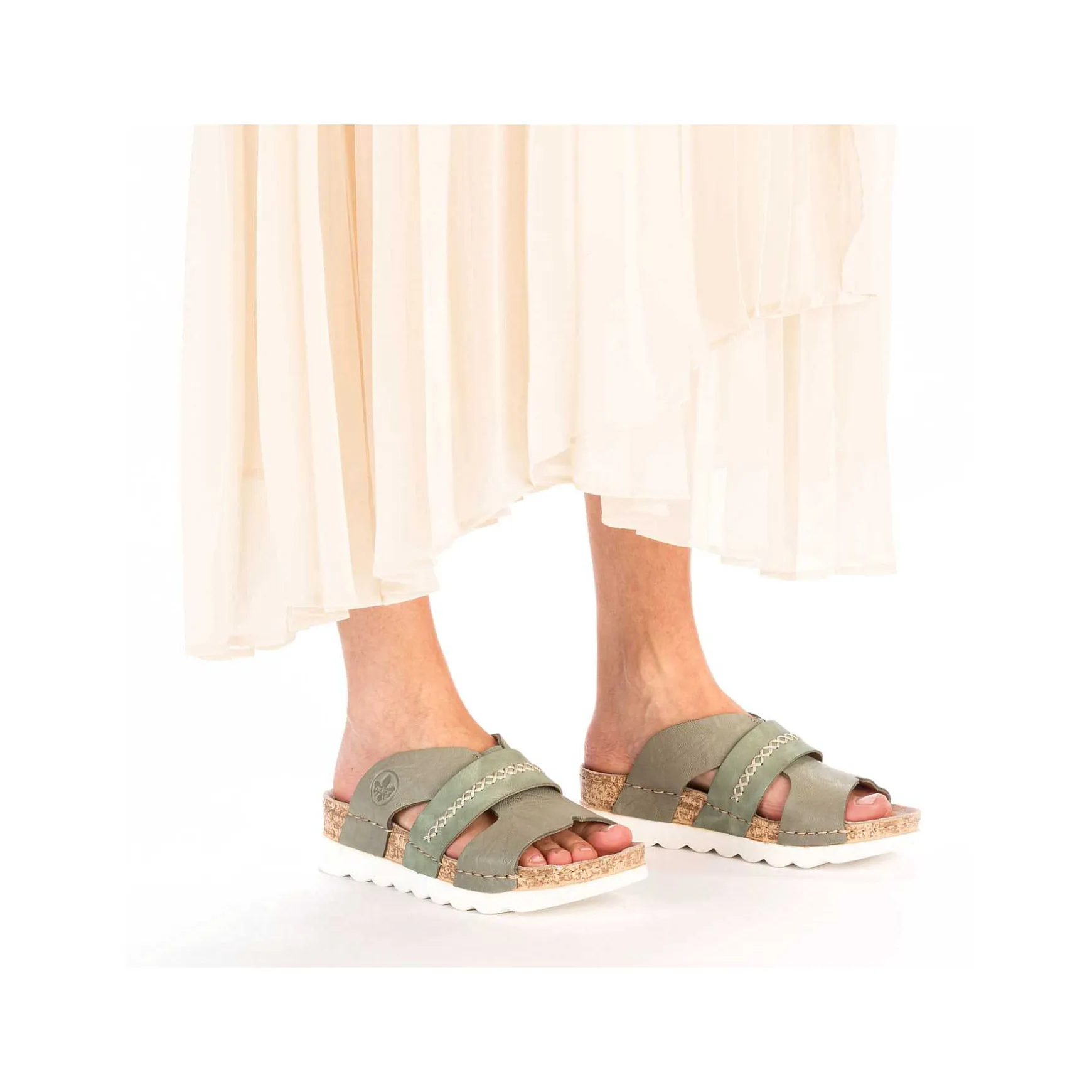 Rieker Women'S Mules Green Gray