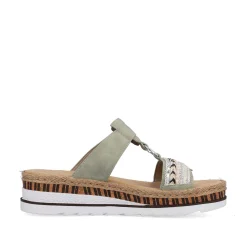 Rieker Women'S Mules Green Gray