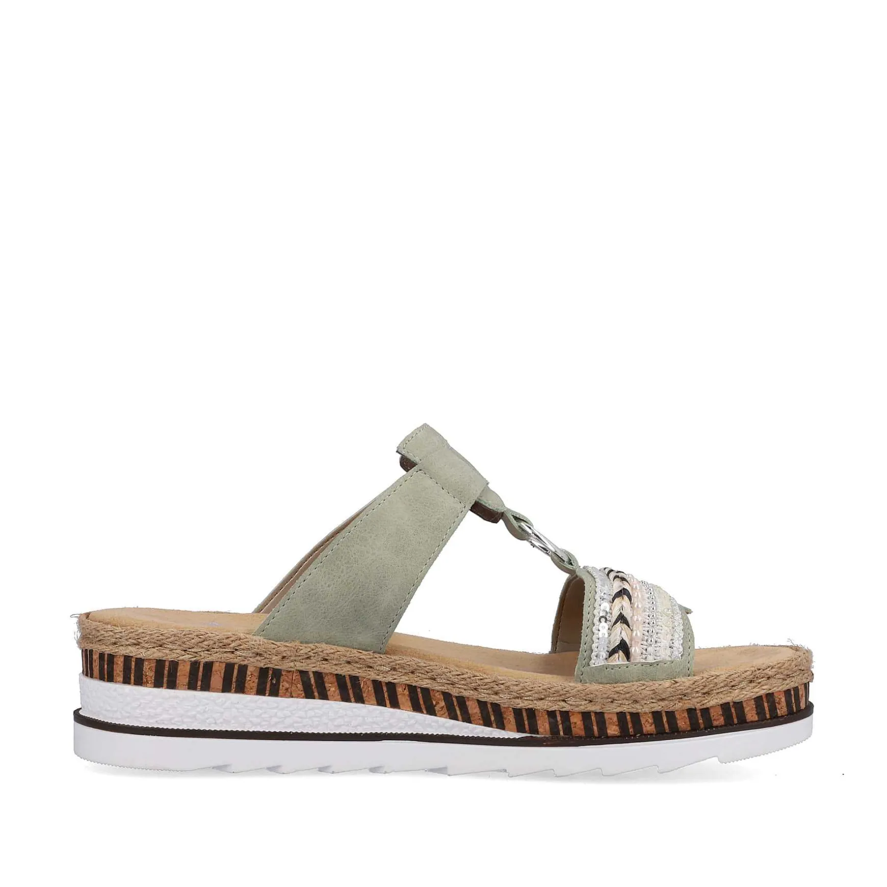 Rieker Women'S Mules Green Gray