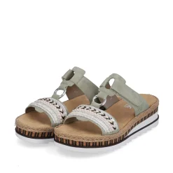 Rieker Women'S Mules Green Gray