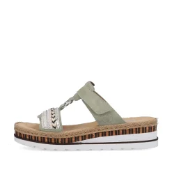 Rieker Women'S Mules Green Gray