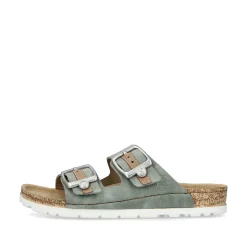 Rieker Women'S Mules Khaki Green