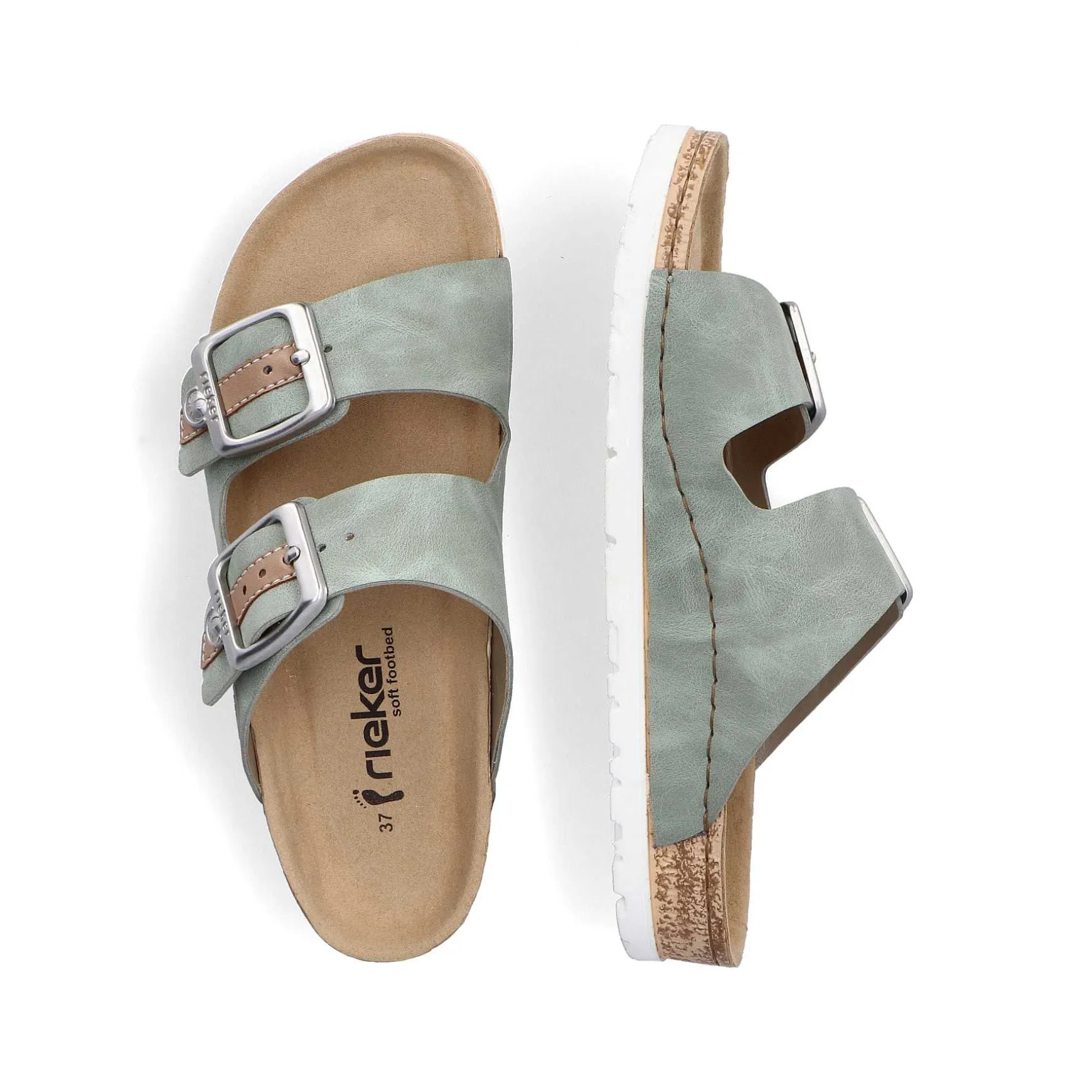 Rieker Women'S Mules Khaki Green