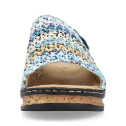 Rieker Women'S Mules Multi-Sky Blue