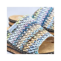Rieker Women'S Mules Multi-Sky Blue
