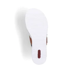 Rieker Women'S Mules Olive Green-Brown-White